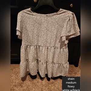 White With Black Blouse